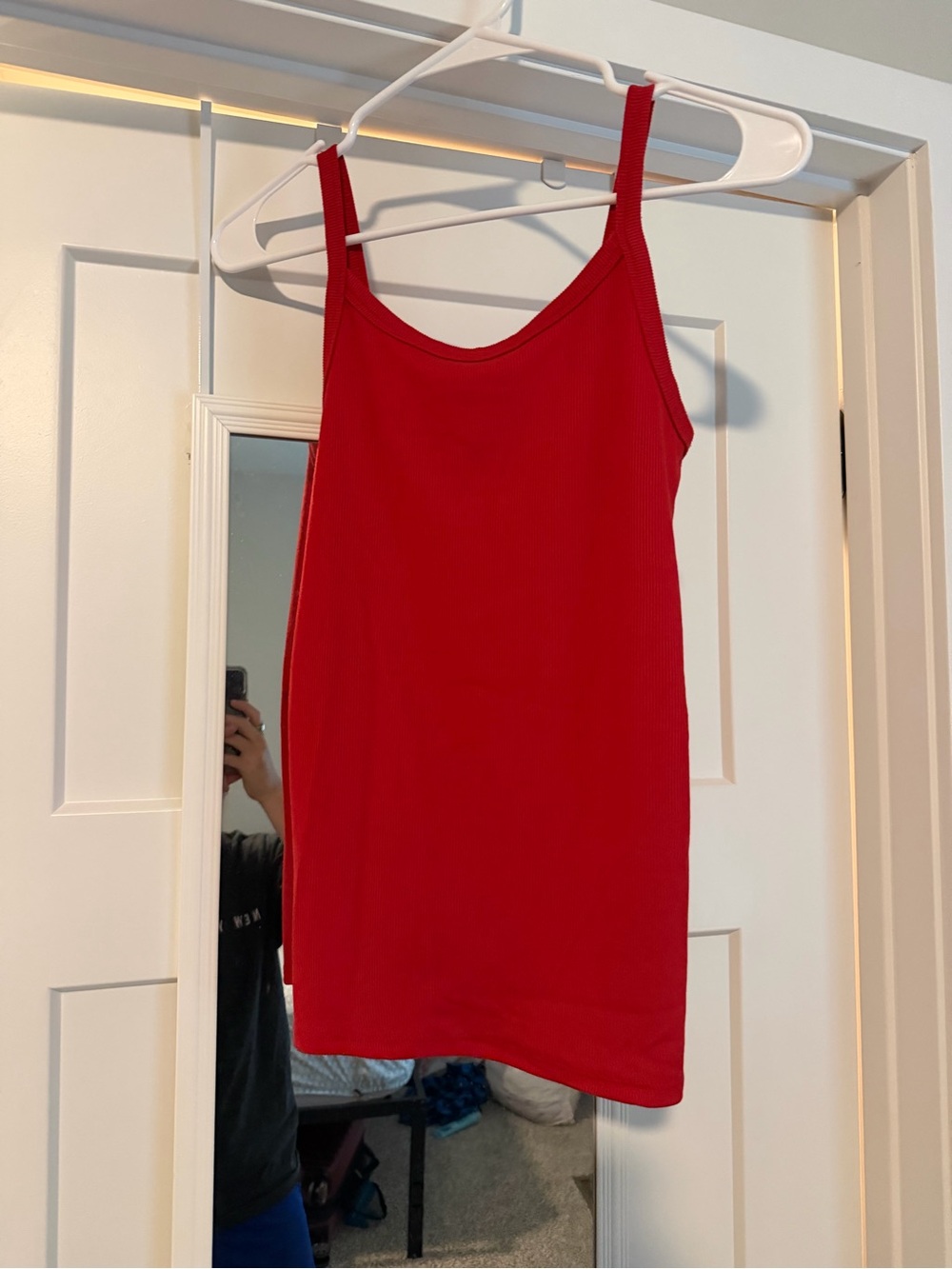No Boundaries Red Ribbed Tank Top